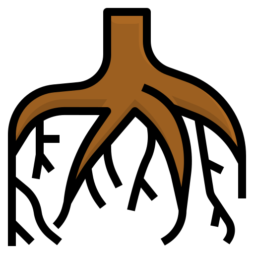 Weed removal icon showing roots being cleared for complete weed control.