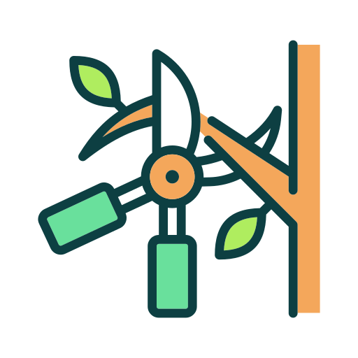 Pruning shears icon symbolizing precision seasonal pruning and professional hedge trimming service